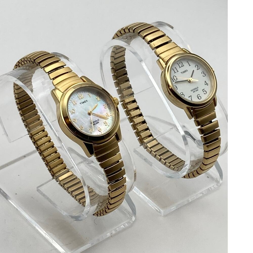 Two Timex Indiglo Women's Watches 25mm - Fresh Batteries - Expandable WR - Picture 4 of 15
